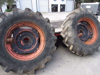 Picture of Pair of Primex 18.4-34 Logging Skidder Tractor Lug Bar Tires on Kubota M108S Rims Wheels