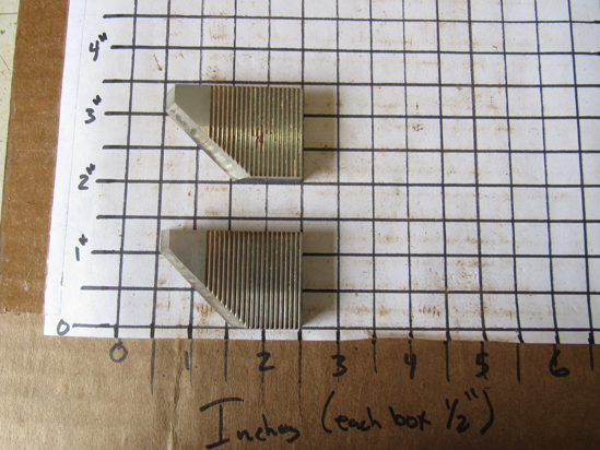 Picture of Pair 45 Degree Moulder Blades Bits Knives 5/16" Corrugated Back Shaper Router Planer Molder Profile Blade Knife Bit Trim Base Crown Chair Rail